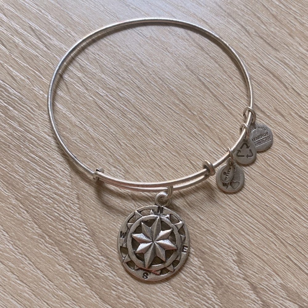 Alex and Ani Silver Compass Bangle
